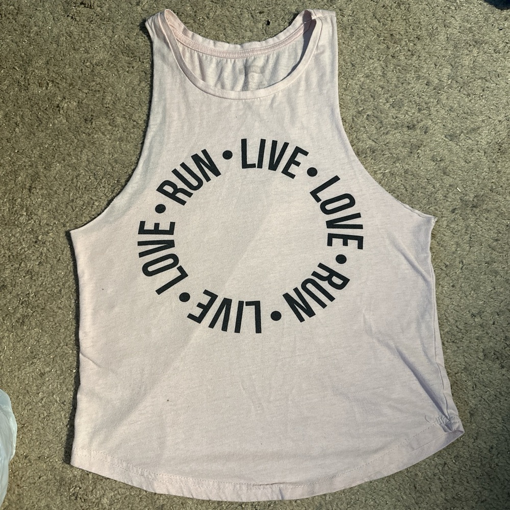 Pink Tank Top with Black Graphic